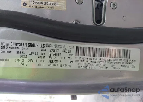 2015 Jeep Patriot Altitude Edition из США, поврежденный, VIN 1C4NJPBA0FD138950